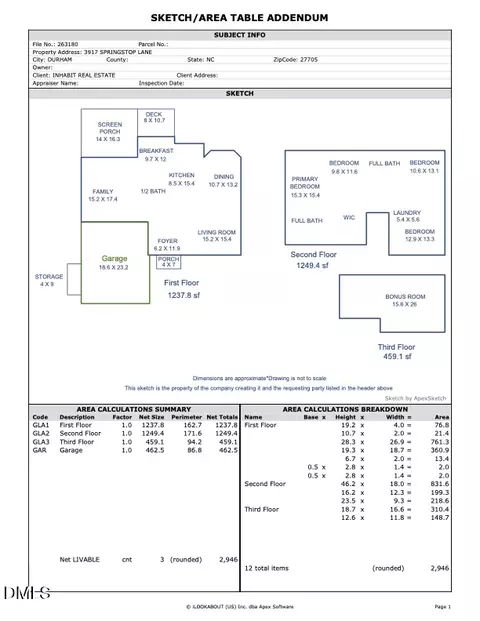 Floorplan - 3917 Springstop Ln, Durham, NC 27705 photo 1 of 1