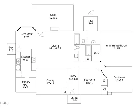 Floorplan - 207 Brandermill Dr, Durham, NC 27713 photo 1 of 2