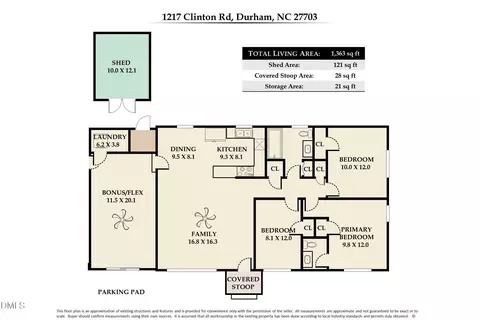 Floorplan - 1217 Clinton Rd, Durham, NC 27703 photo 1 of 1