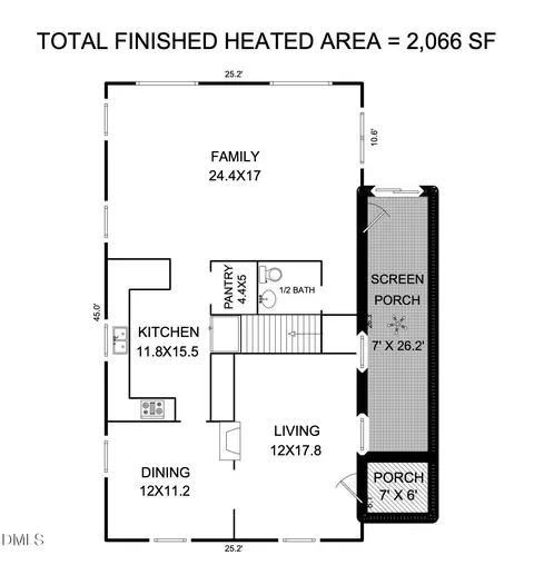 Floorplan - 1925 Ward St, Durham, NC 27707 photo 3 of 4