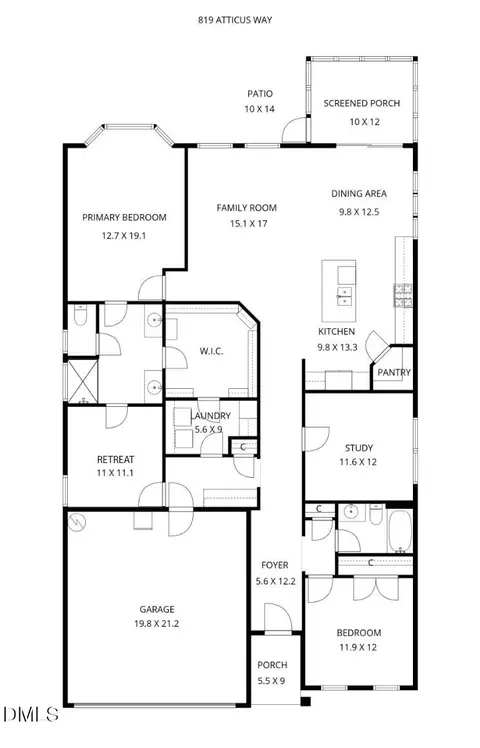 Floorplan - 819 Atticus Way, Durham, NC 27703 photo 2 of 2