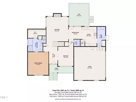 Floorplan - 2912 Lautenberg Ln, Willow Spring, NC 27592 photo 2 of 3