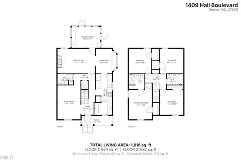 Floorplan - 1409 Hall Blvd, Garner, NC 27529 photo 2 of 2