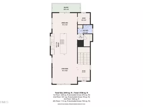 Floorplan - 801 N Roxboro St, Durham, NC 27701 photo 7 of 10