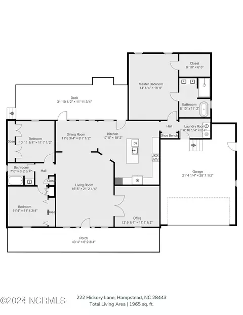 Floorplan - 222 Hickory Ln, Hampstead, NC 28443 photo 1 of 1