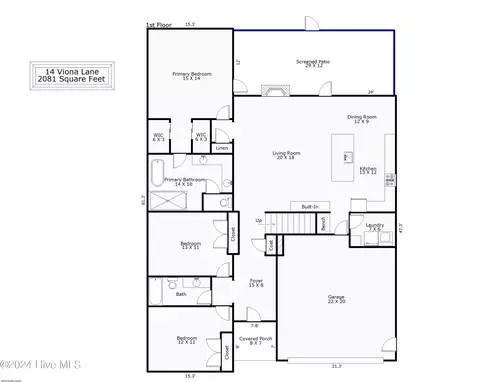 Floorplan - 14 Viona Ln, Hampstead, NC 28443 photo 1 of 2