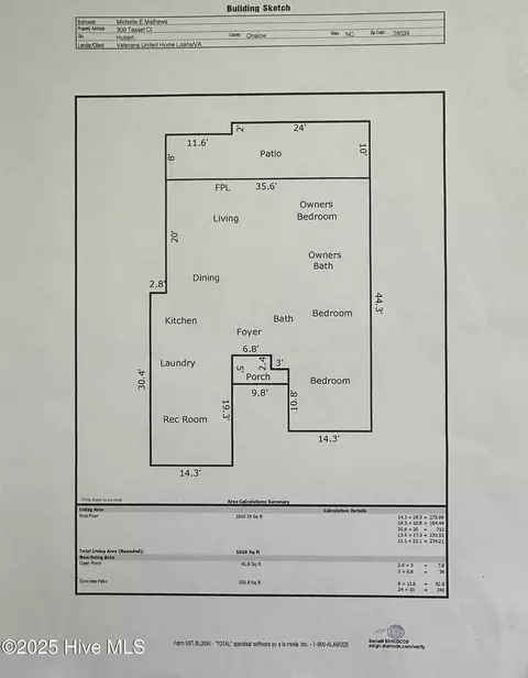 Floorplan - 309 Tassel Ct, Hubert, NC 28539 photo 2 of 2
