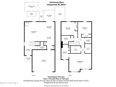 Floorplan - 634 Aurora Pl, Hampstead, NC 28443 photo 1 of 2