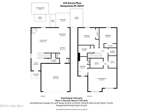 Floorplan - 634 Aurora Pl, Hampstead, NC 28443 photo 2 of 2