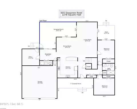 Floorplan - 605 Sawgrass Rd, Hampstead, NC 28443 photo 1 of 2