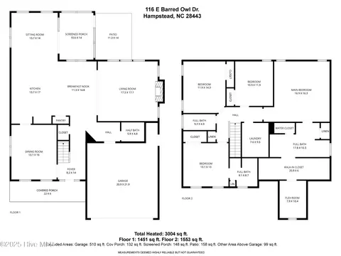 Floorplan - 116 E Barred Owl Dr, Hampstead, NC 28443 photo 3 of 3