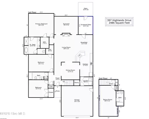 Floorplan - 397 Highlands Dr, Hampstead, NC 28443 photo 1 of 1