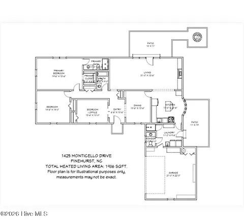 Floorplan - 1425 Monticello Dr, Pinehurst, NC 28374 photo 1 of 1