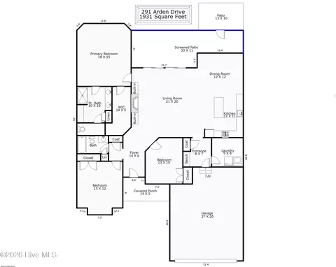 Floorplan - 291 Arden Dr, Hampstead, NC 28443 photo 1 of 1
