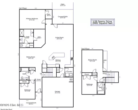 Floorplan - 128 Downy Dr, Hampstead, NC 28443 photo 1 of 1