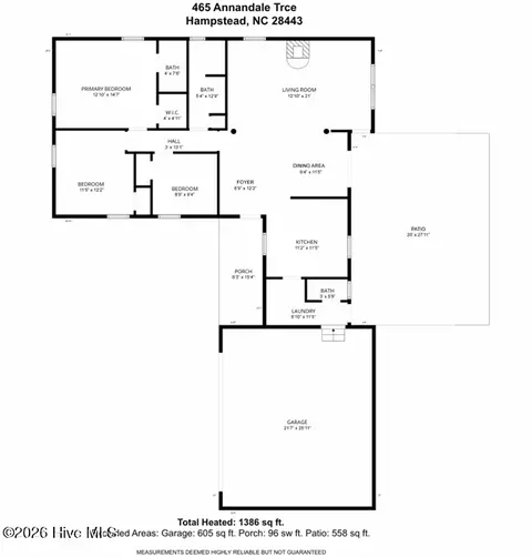 Floorplan - 465 Annandale Trce, Hampstead, NC 28443 photo 1 of 1
