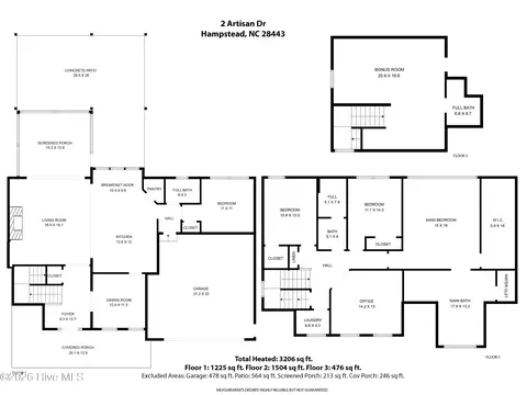 Floorplan - 2 N Artisan Dr, Hampstead, NC 28443 photo 1 of 1