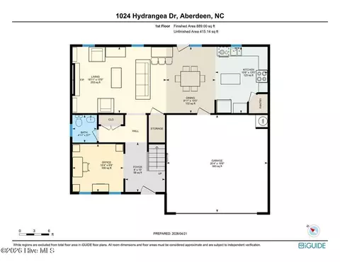 Floorplan - 1024 Hydrangea Dr, Aberdeen, NC 28315 photo 5 of 6