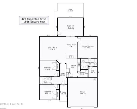 Floorplan - 429 Poppleton Dr, Hampstead, NC 28443 photo 2 of 2