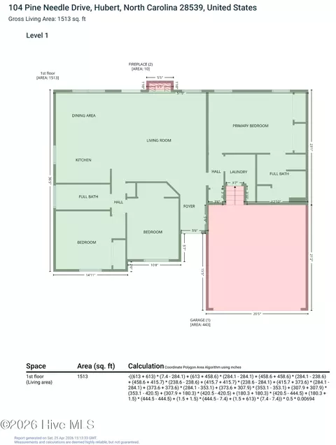 Floorplan - 104 Pine Needle Dr, Hubert, NC 28539 photo 2 of 4