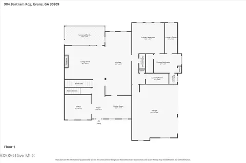 Floorplan - 984 Bartram Rdg, Evans, GA 30809 photo 2 of 4