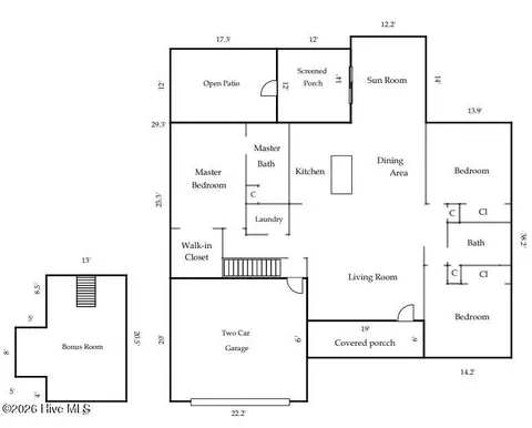Floorplan - 172 Lea Dr, Hampstead, NC 28443 photo 1 of 1