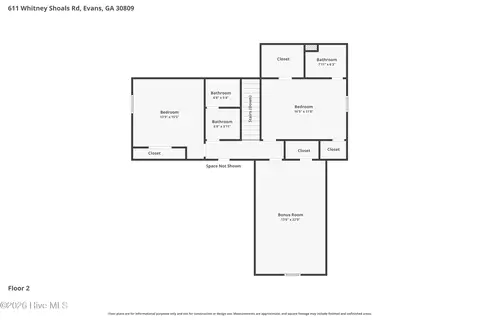 Floorplan - 611 Whitney Shoals Rd, Evans, GA 30809 photo 1 of 2