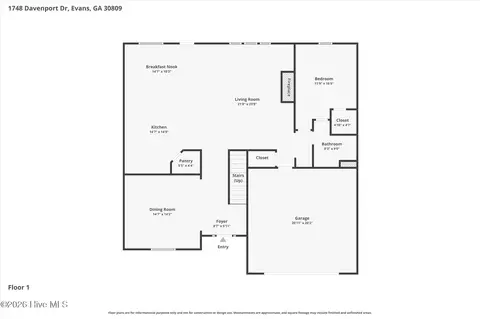 Floorplan - 1748 Davenport Dr, Evans, GA 30809 photo 2 of 3