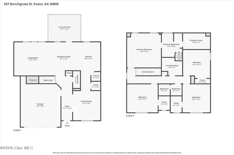 Floorplan - 547 Bunchgrass St, Evans, GA 30809 photo 4 of 6