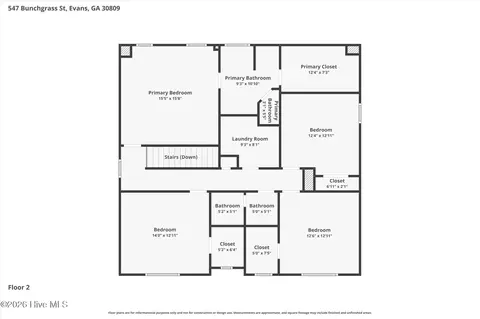 Floorplan - 547 Bunchgrass St, Evans, GA 30809 photo 3 of 6