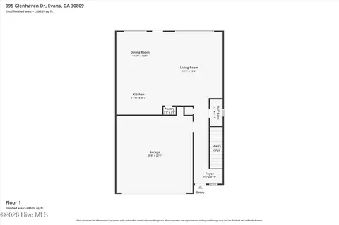 Floorplan - 995 Glenhaven Dr, Evans, GA 30809 photo 1 of 3