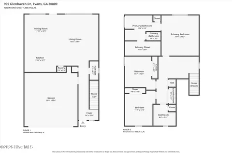 Floorplan - 995 Glenhaven Dr, Evans, GA 30809 photo 3 of 3