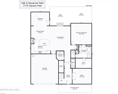 Floorplan - 166 N Passerine Path, Hampstead, NC 28443 photo 1 of 4