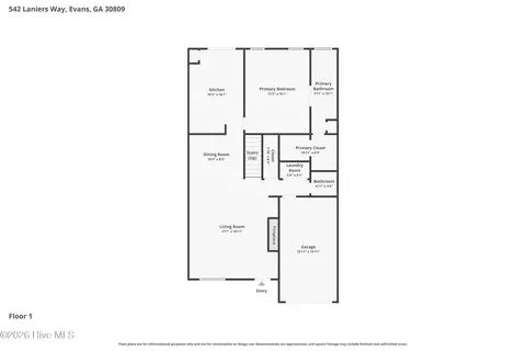 Floorplan - 542 Laniers Way, Evans, GA 30809 photo 1 of 3