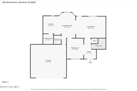 Floorplan - 283 Ashbrook Dr, Martinez, GA 30907 photo 2 of 3