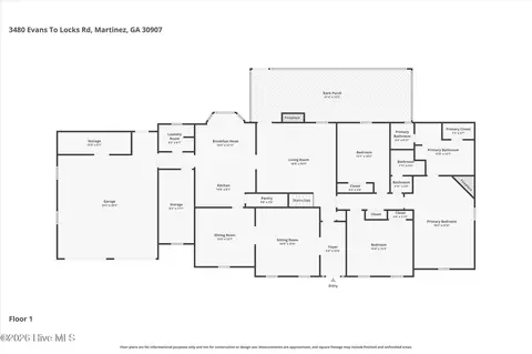 Floorplan - 3480 Evans To Locks Rd, Martinez, GA 30907 photo 2 of 3