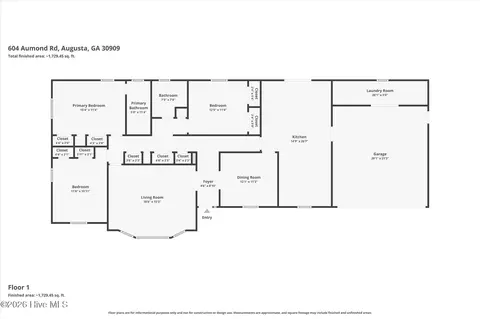 Floorplan - 604 Aumond Rd, Augusta, GA 30909 photo 1 of 1