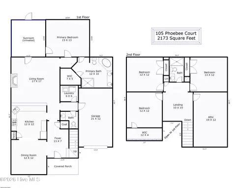 Floorplan - 105 Phoebee Ct, Hampstead, NC 28443 photo 1 of 1