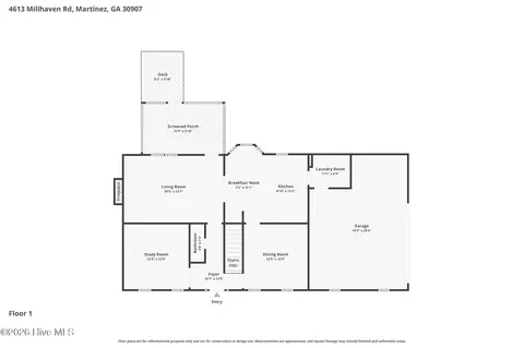 Floorplan - 4613 Millhaven Rd, Martinez, GA 30907 photo 1 of 1
