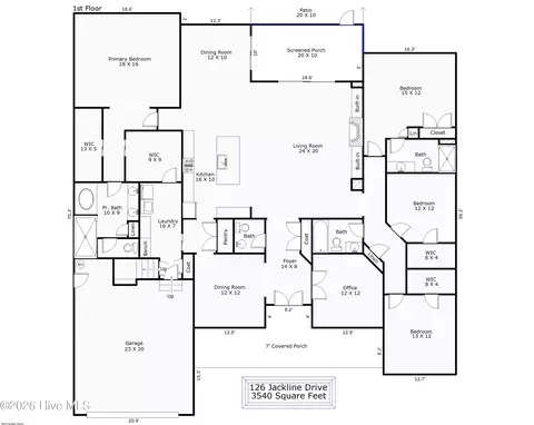 Floorplan - 126 Jackline Dr, Hampstead, NC 28443 photo 1 of 2