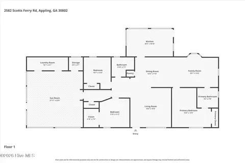 Floorplan - 2582 Scotts Ferry Rd, Appling, GA 30802 photo 1 of 1