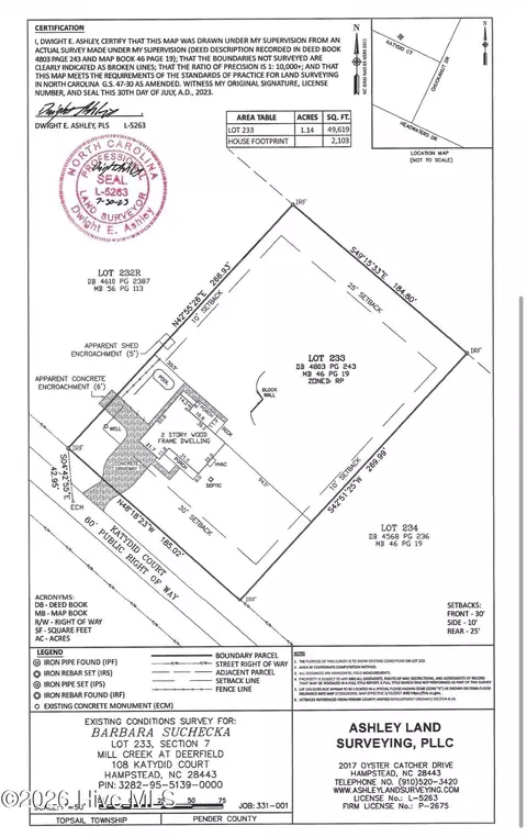 Floorplan - 108 Katydid Ct, Hampstead, NC 28443 photo 1 of 1