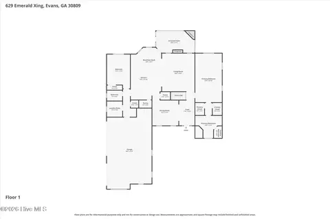 Floorplan - 629 Emerald Xing, Evans, GA 30809 photo 3 of 4