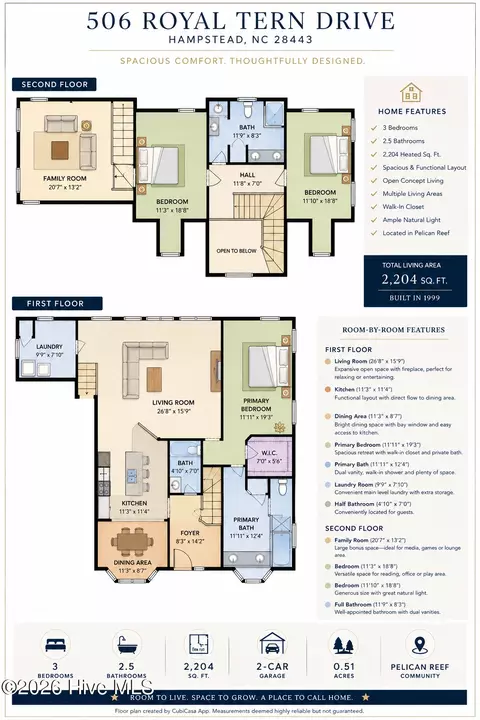 Floorplan - 506 Royal Tern Dr, Hampstead, NC 28443 photo 1 of 1