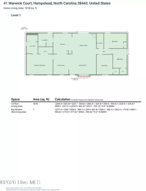 Floorplan - 41 Warwick Ct, Hampstead, NC 28443 photo 2 of 2