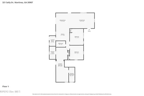 Floorplan - 321 Sally Dr, Martinez, GA 30907 photo 1 of 1