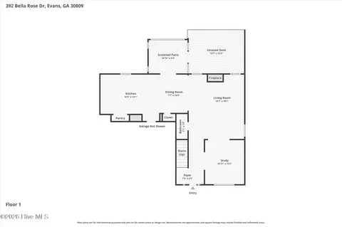 Floorplan - 392 Bella Rose Dr, Evans, GA 30809 photo 2 of 3