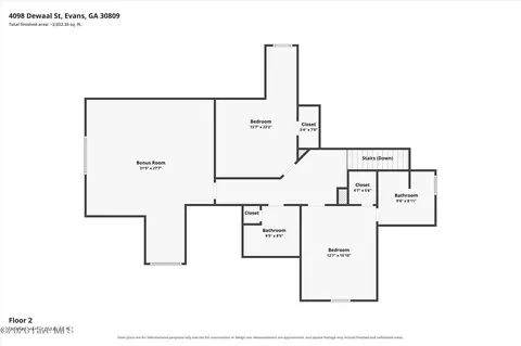 Floorplan - 4098 Dewaal St, Evans, GA 30809 photo 3 of 3