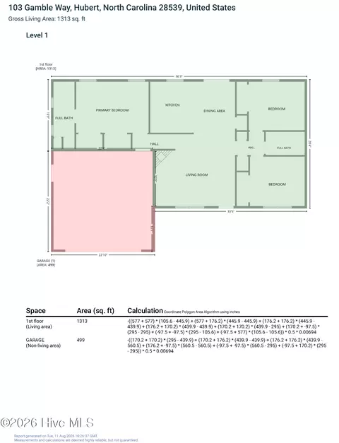Floorplan - 103 Gamble Way, Hubert, NC 28539 photo 2 of 3