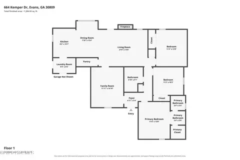 Floorplan - 664 Kemper Dr, Evans, GA 30809 photo 1 of 1